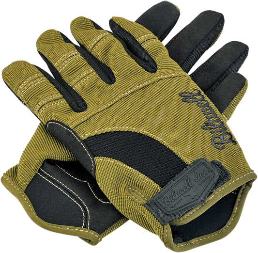 BILTWELL Moto Gloves - Olive/Black - Small 1501-0309-002