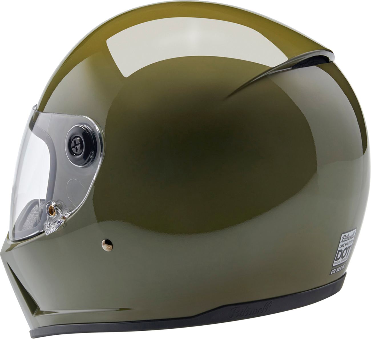 BILTWELL Lane Splitter Helmet - Gloss Olive Green - Large 1004-154-504