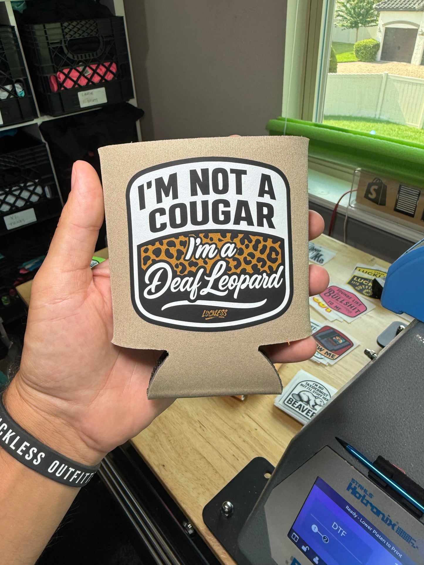 Deaf Leopard Koozie