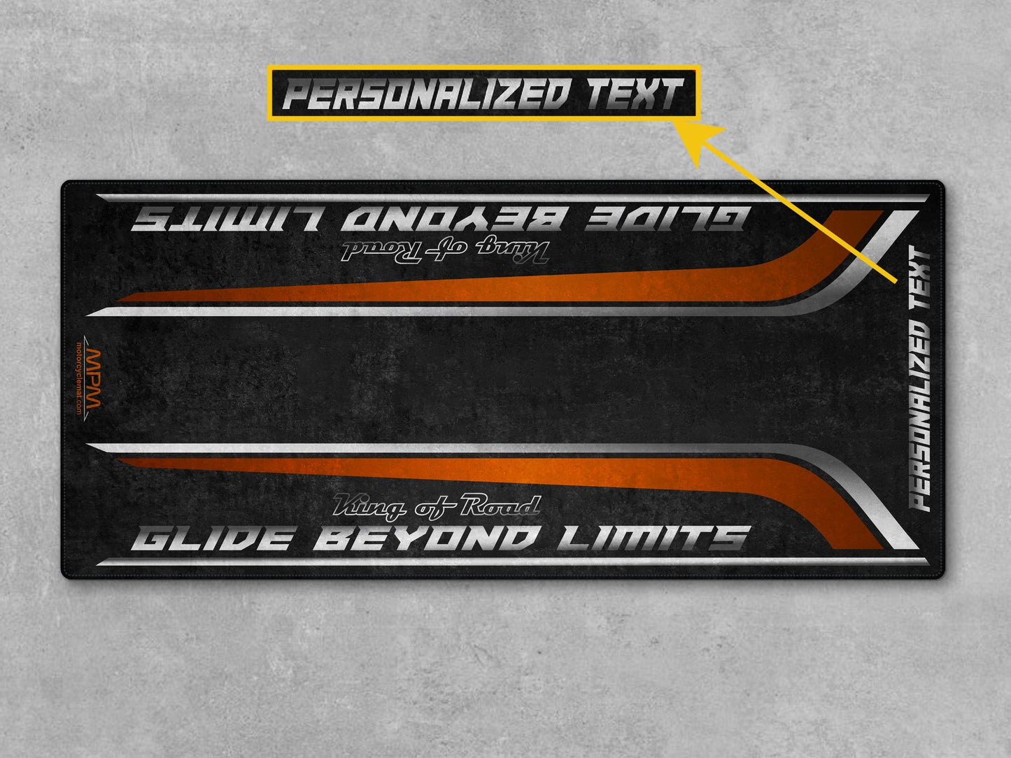 MPM Motorcycle Mat for Cruiser Motorcycle "Glide Beyond Limits - King of Road " - MM7350