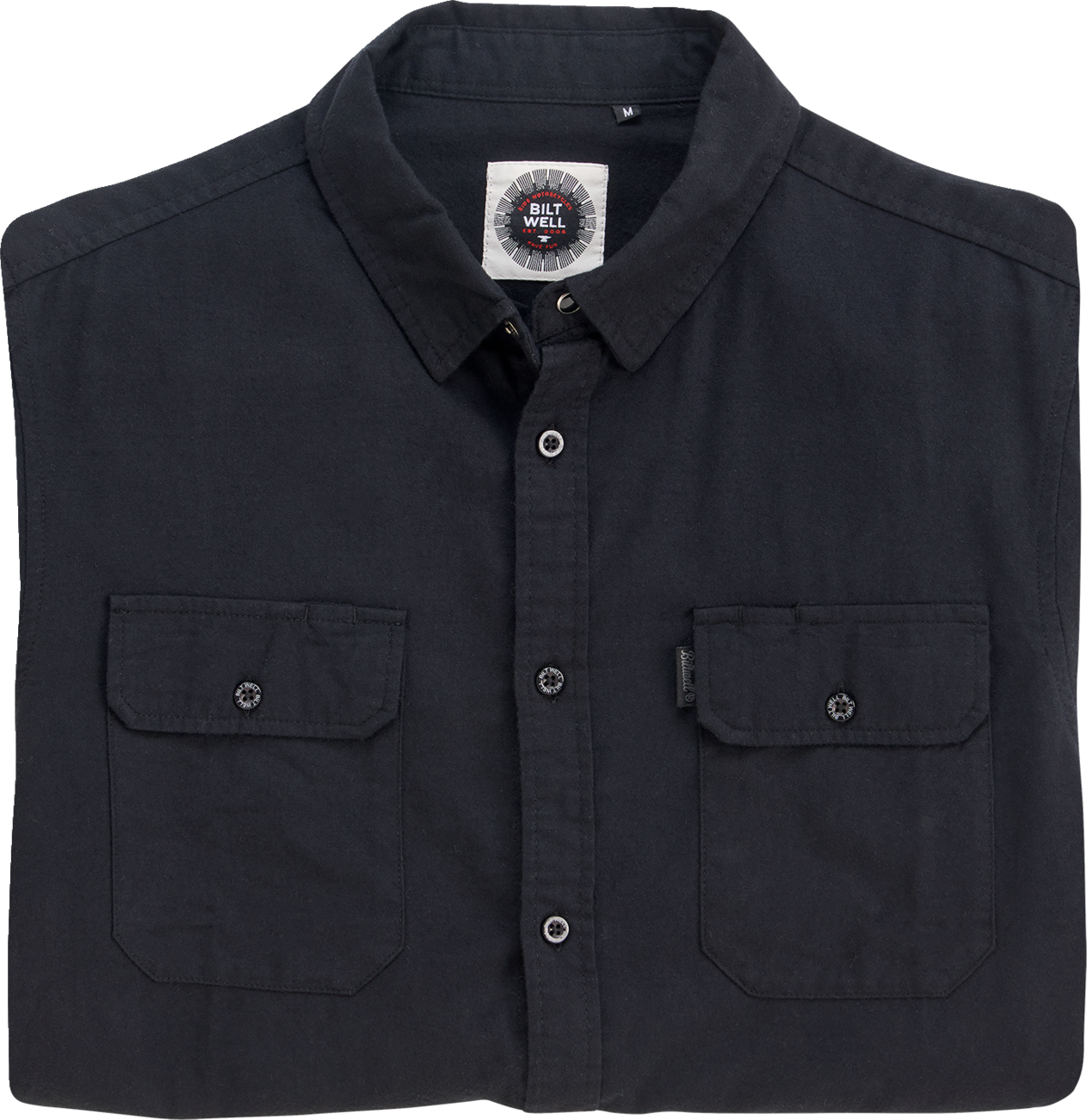 BILTWELL Blackout Lightweight Flannel - Medium 8145-068-003