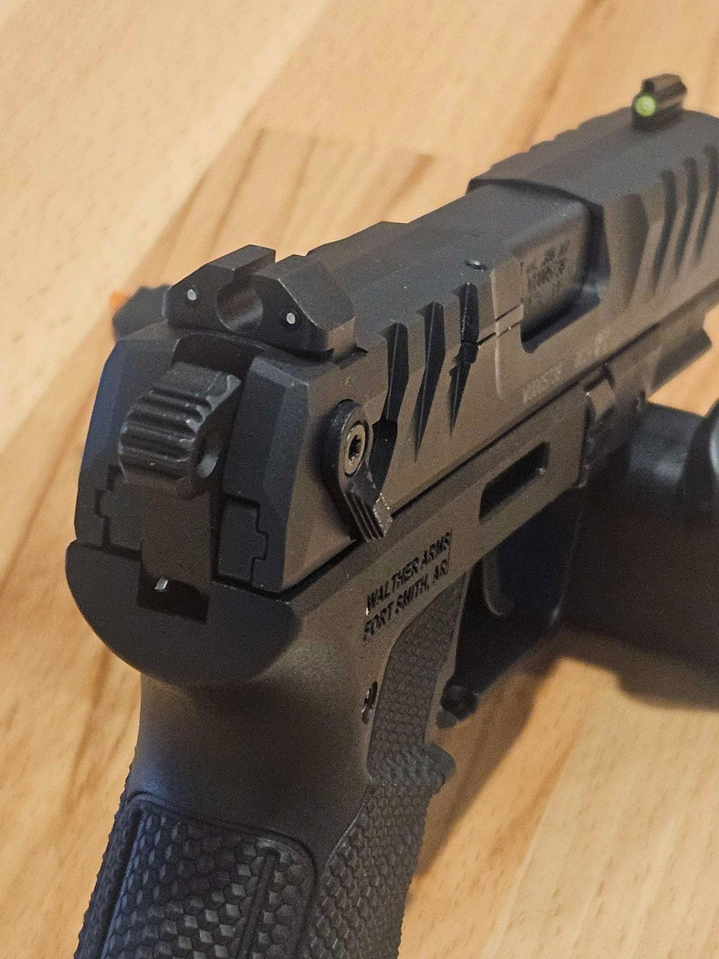 Mark Mini Pistol Light w/  NFA Tritium Night Sights w/ Orange Inserts. For Glock, Walther PDP and Ruger RMX.