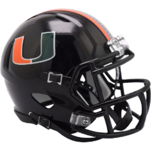 Miami Hurricanes Mini Speed Football Helmet - NCAA.