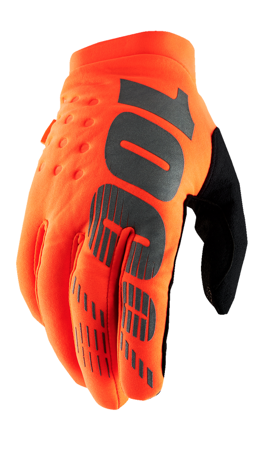 100% Brisker Gloves - Fluo Orange/Black - Medium 10003-00011