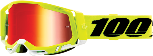 100% Racecraft 2 Goggles - Fluo Yellow - Red Mirror 50010-00004