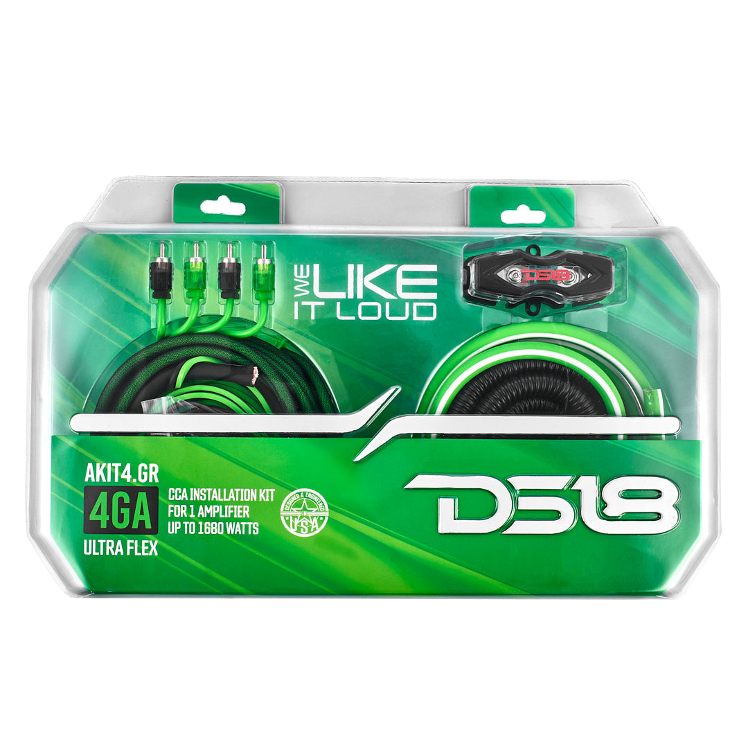 4-GA Amplifier Installation Kit - GREEN