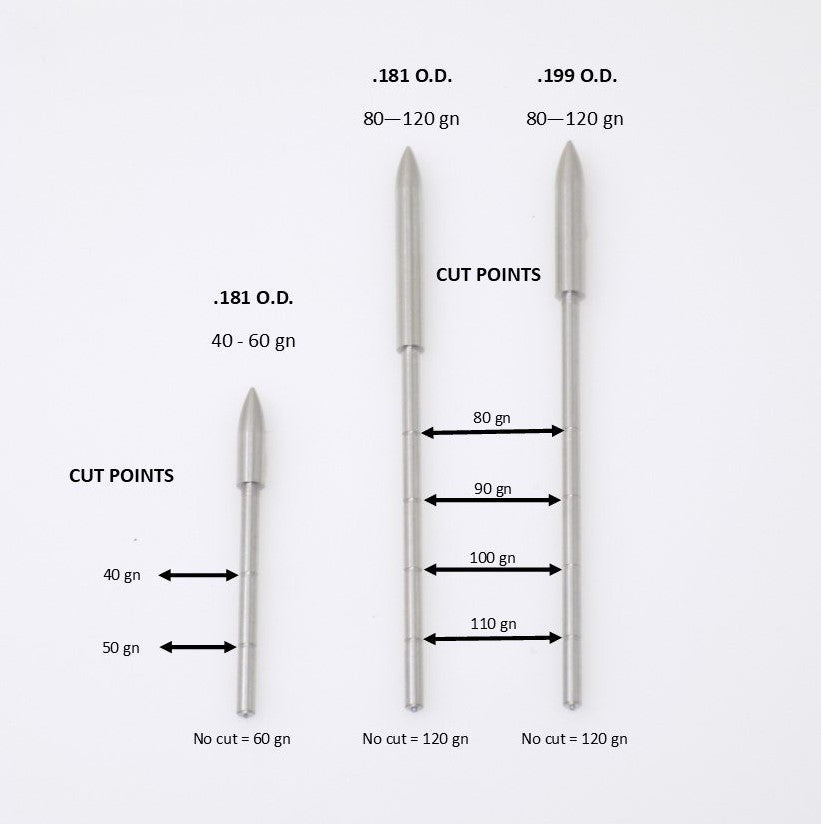 Target Point, .118, .199 O.D., 80-120 gn