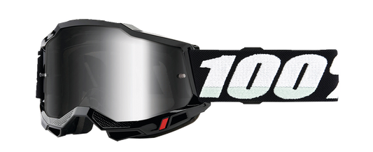 100% Accuri 2 Junior Goggles - Black - Silver Mirror 50025-00010