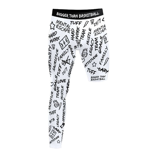 Emotions - Single-Leg Performance Tights - Right - White