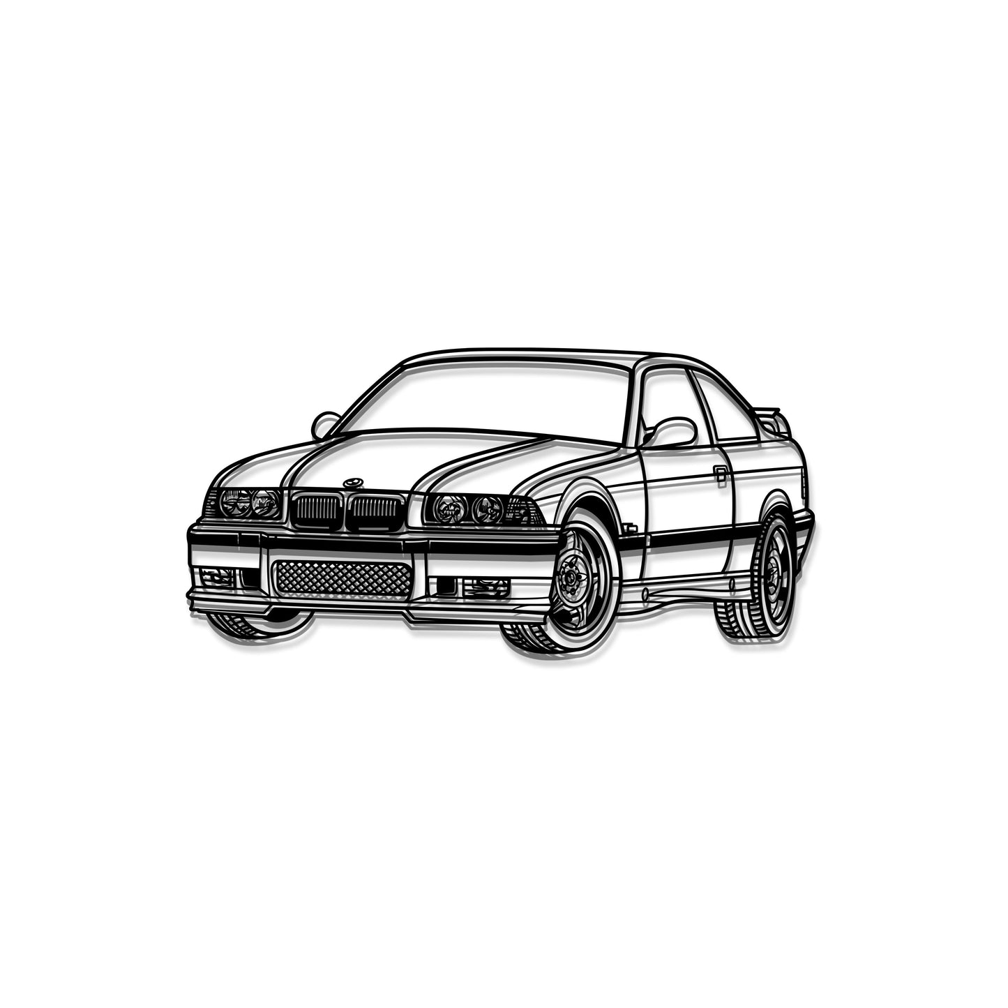 E36 Perspective Metal Car Wall Art  - MT0431