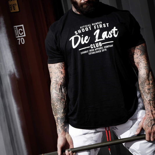 Shoot First. Die Last. Tactical Athlete Club Men's T-Shirt