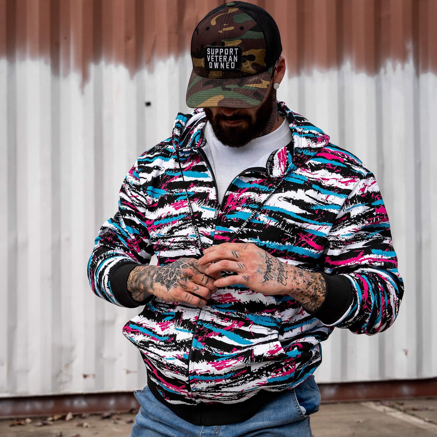 Men's Fleece Lined Zip Up Hoodie | V1