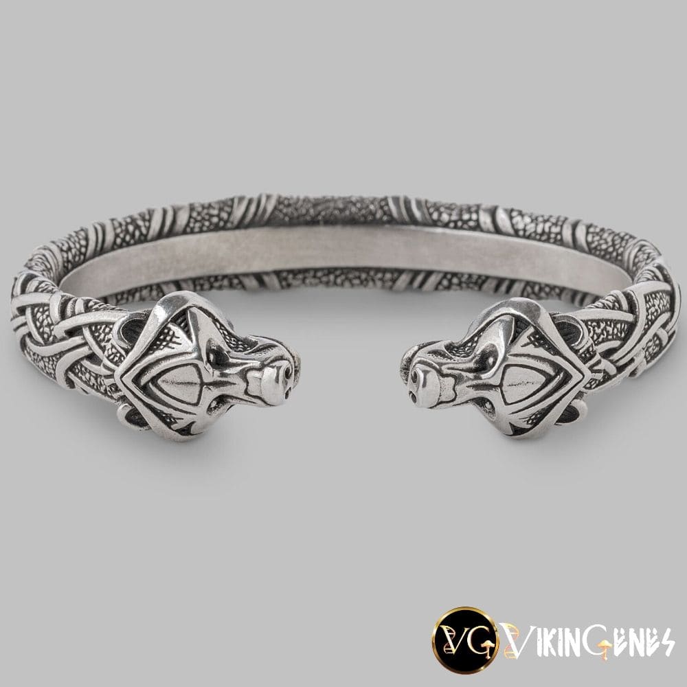 925 STERLING SILVER ARM RING WITH BEAR HEADS