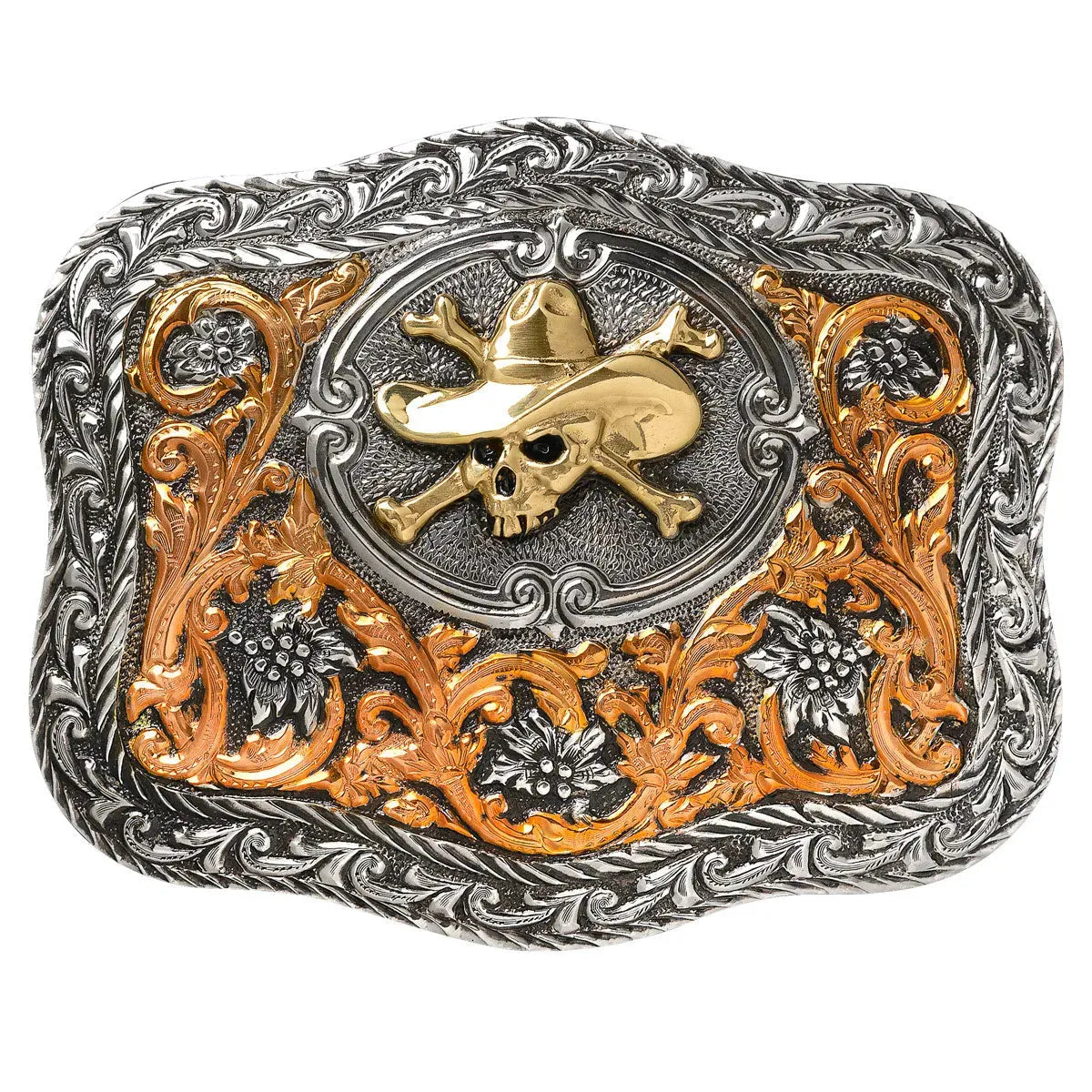 Crumrine Cowboy Skull - Belt Buckle