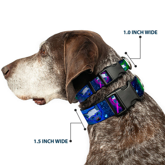 Plastic Clip Collar - Laser Eye Cats in Space