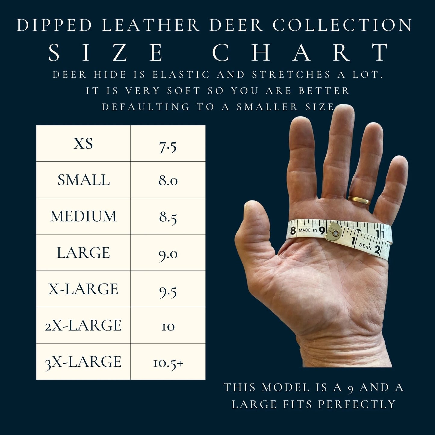 Deerskin Leather Glove: Easy Rider Motorcycle: Black/Brown