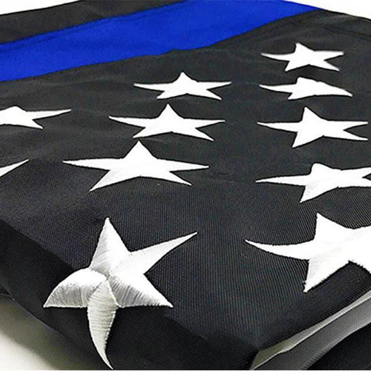 Sewn Thin Blue Line American Outdoor Flag (50 Star Design)