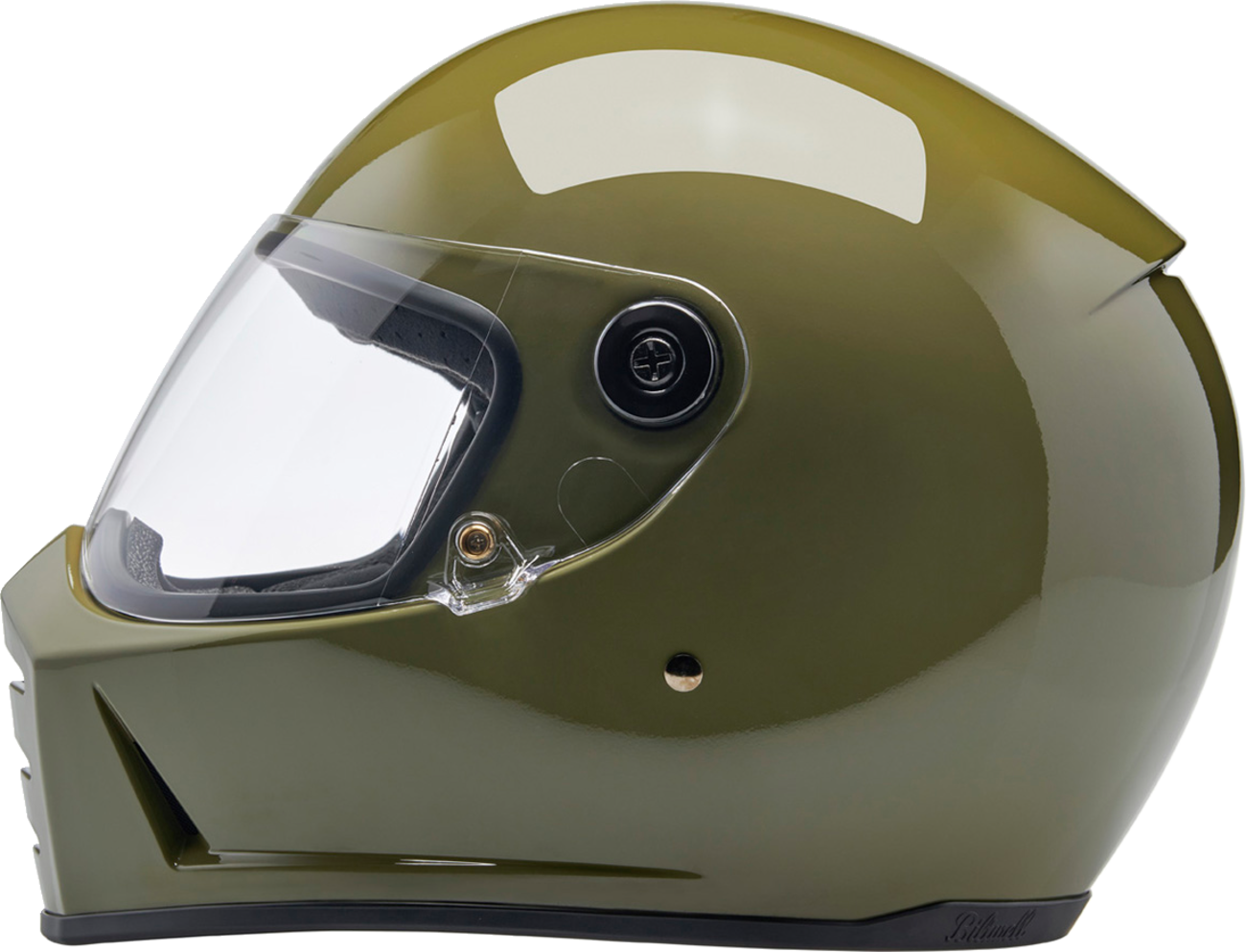 BILTWELL Lane Splitter Helmet - Gloss Olive Green - Large 1004-154-504