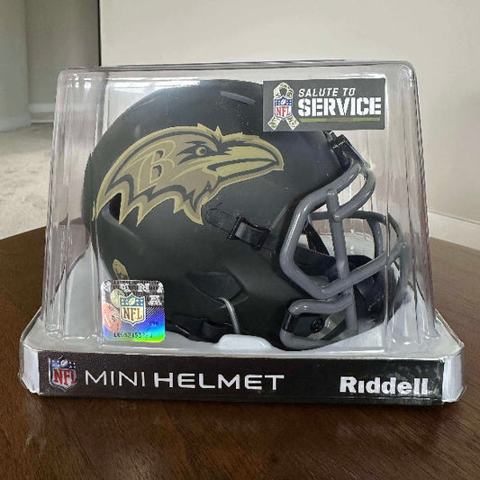 Baltimore Ravens SALUTE TO SERVICE 4 Mini Speed Football Helmet NFL