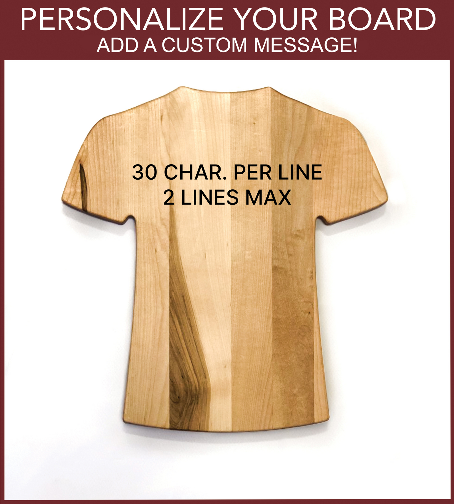 Personalized Jersey Style Cutting Board | Add Your Name & Number | Add a Special Message | Add a Custom Logo