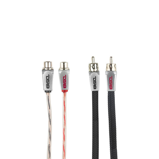 Level 3 RCA 100% Copper OFC Y Connector 2 FEMALE to 1 MALE - BLACK / RED Kit