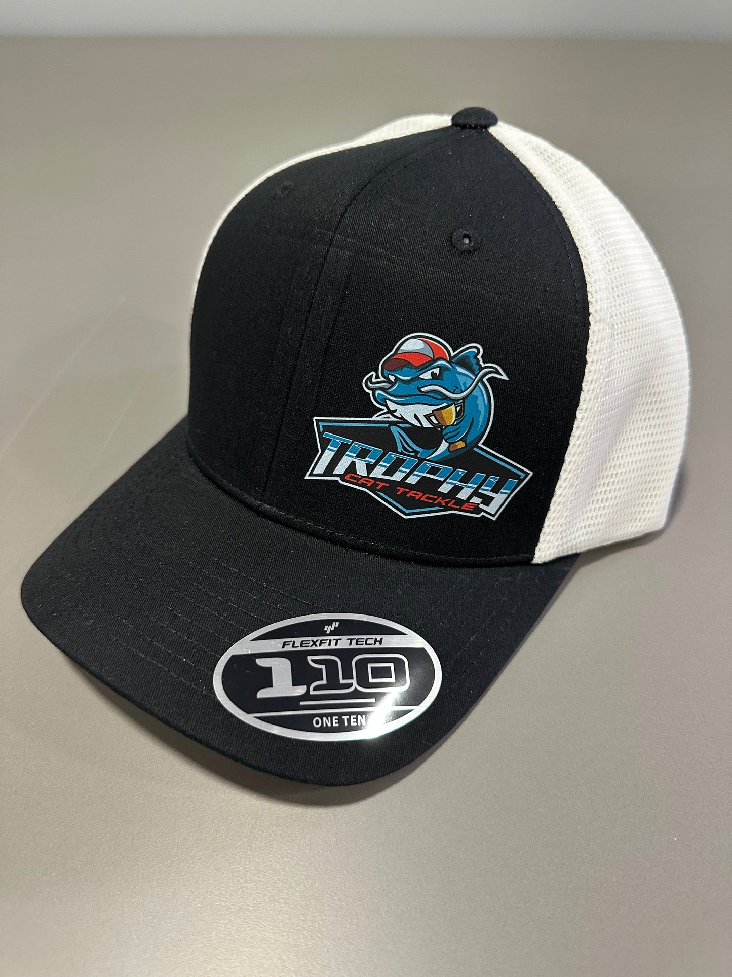 Trophy Cat Tackle Black/White Flex Fit 110 Snap Back Trucker Hat