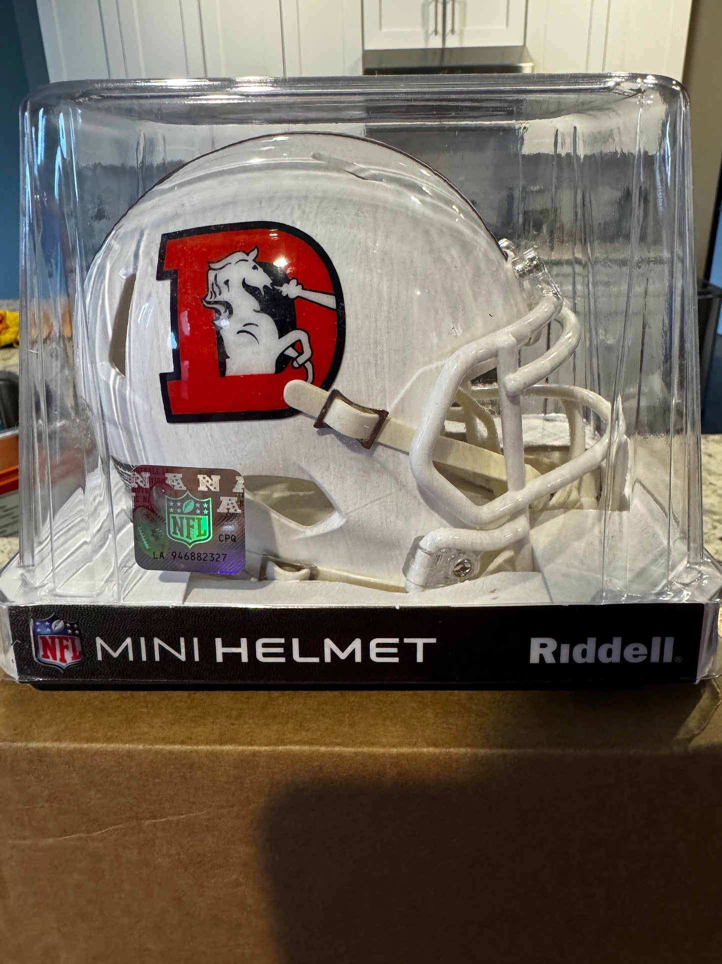 Denver Broncos NFL Mini Speed Football Helmet 2023 Snowcapped