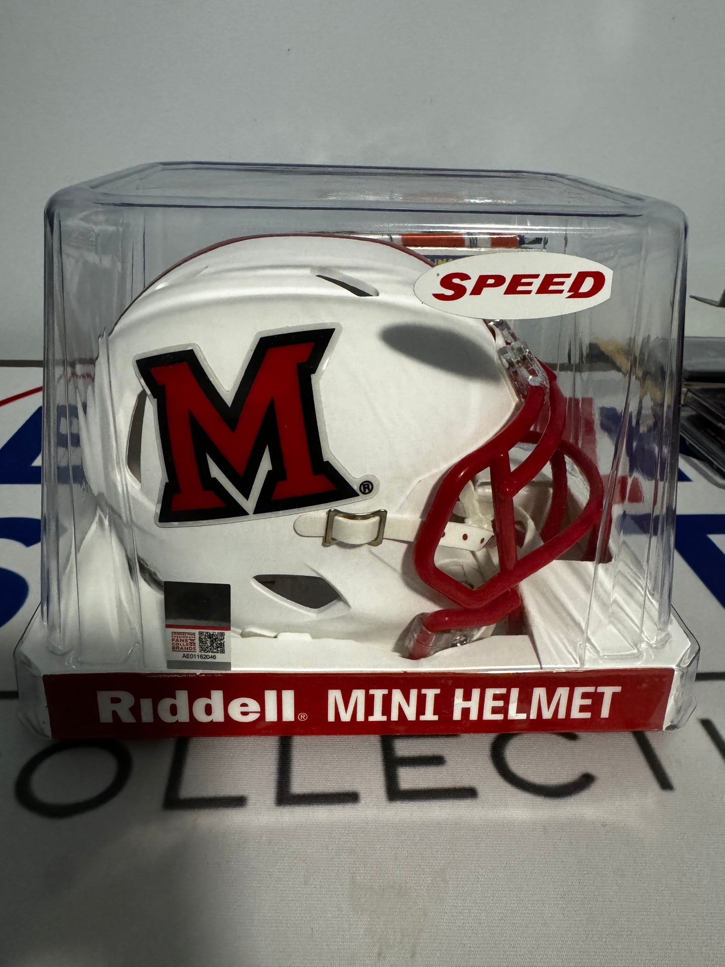 Miami of Ohio Redhawks NCAA Mini Speed Football Helmet Matte White - NCAA