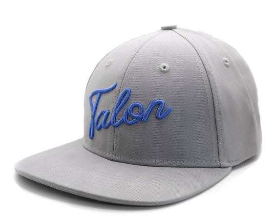 Flat Brim Hat - Grey w/ Royal Script