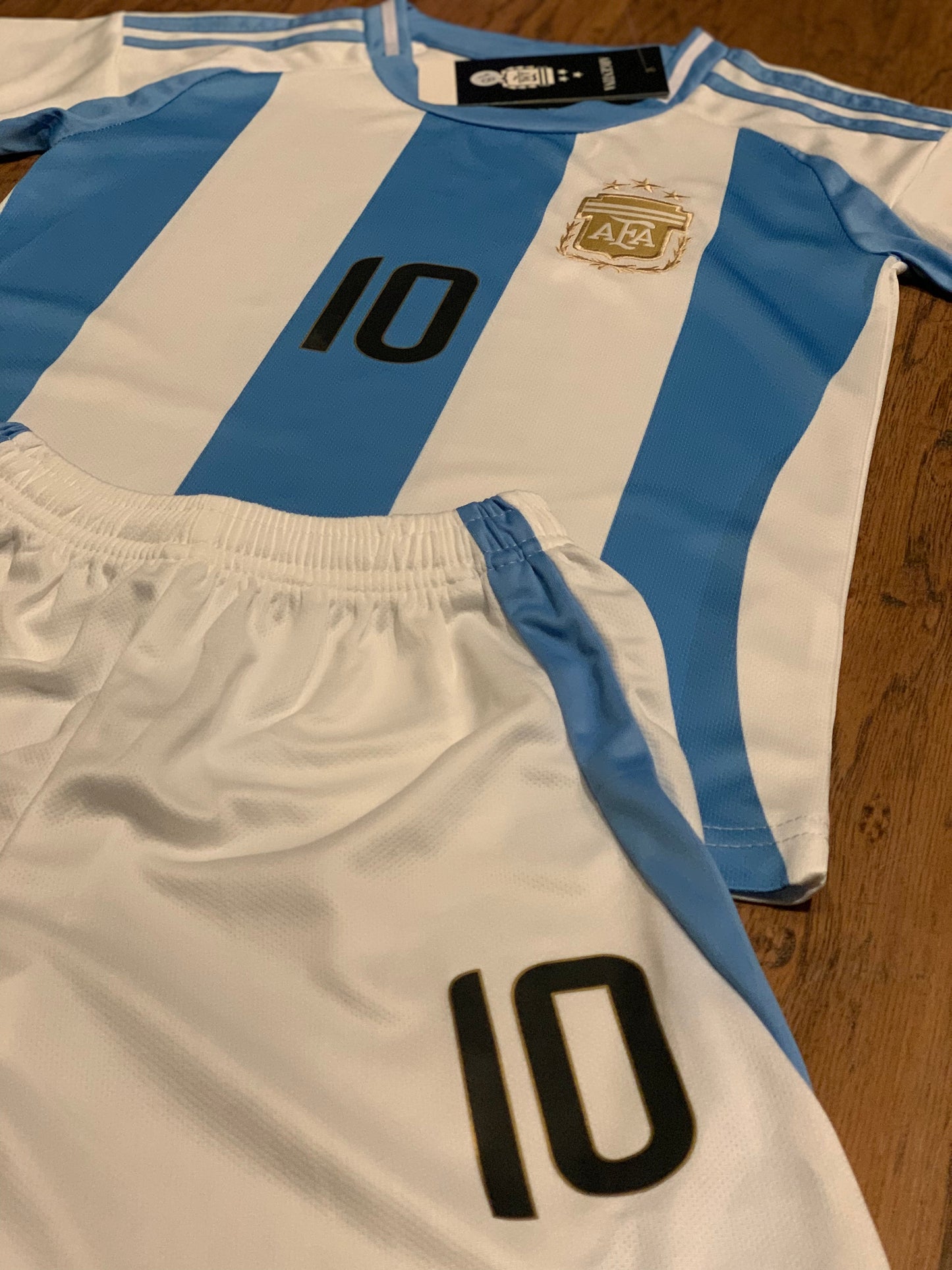 Lionel Messi Kids Soccer Argentina Home Jersey Set Youth & Toddler Sizes