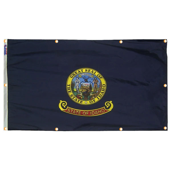 Idaho Flag with Grommets Along the Edges for Wall Hanging