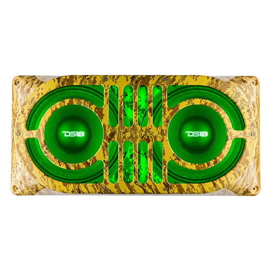 DS18 JBASS/CM Exclusive Jeep Gate Enclosure for 2x10" Shallow Subwoofer Camo Beige