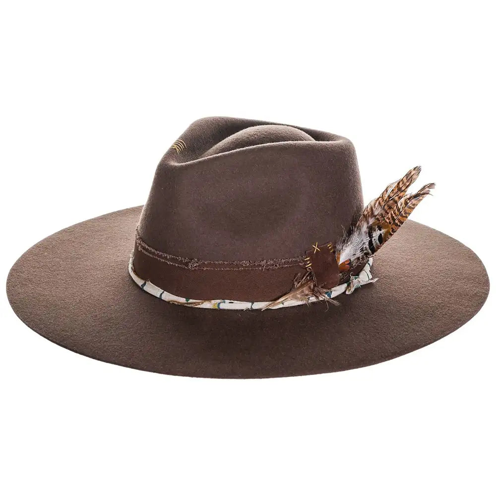 Justin Hattie - Wide Brim Wool Felt Fedora Hat