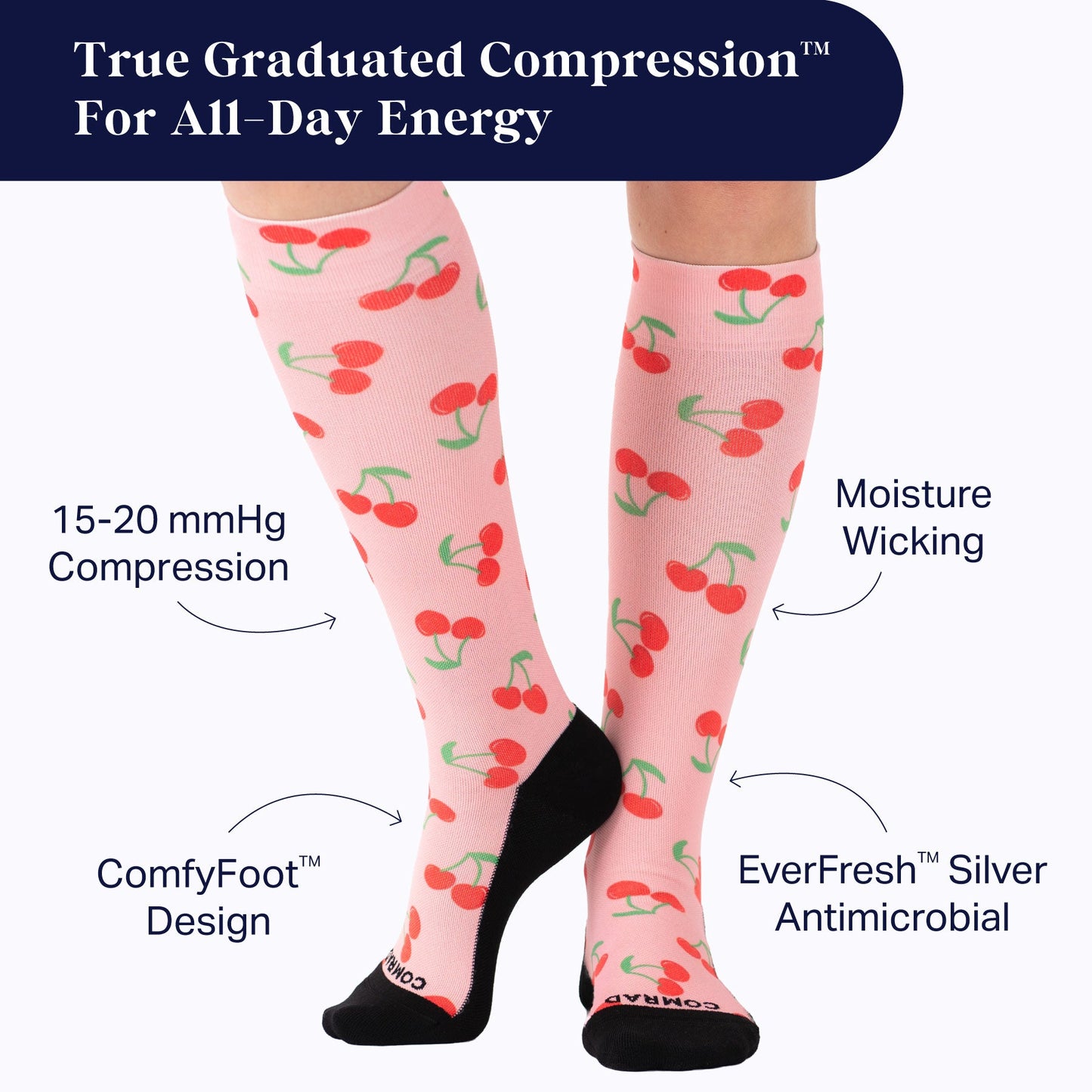 Cute Compression Socks – Cherry