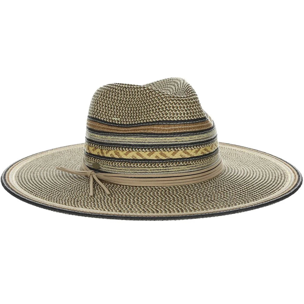 Scala Alento - Women's Straw Wide Brim Fedora Hat