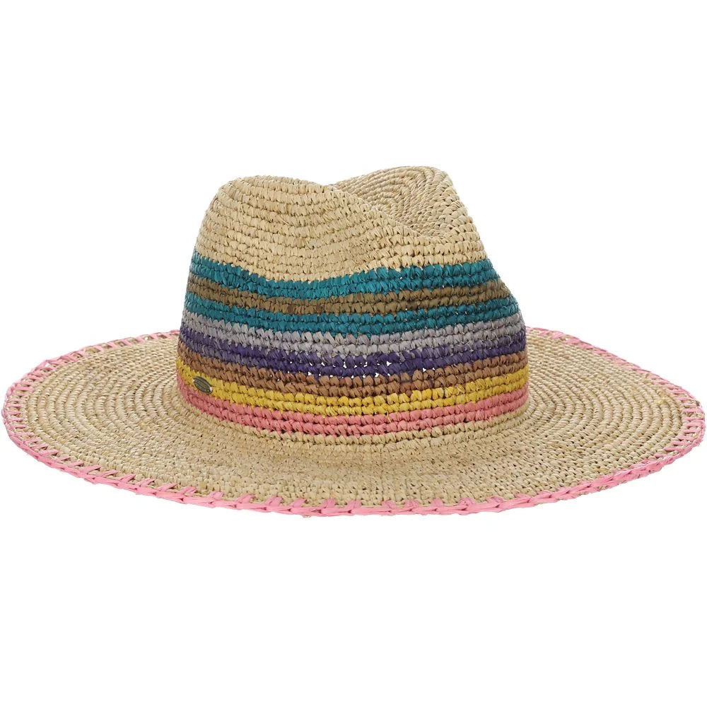 Scala Brenta - Women's Wide Brim Straw Fedora Hat