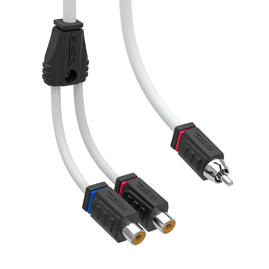 RCA Marine Grade Tinned 100% Copper OFC Y Connector 2 FEMALE to 1 MALE - WHITE