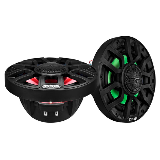 NXL 6.5" 2-Way Coaxial Marine Speaker with Bullet Tweeter and Digital Led Lights | 150W RMS 4-Ohm