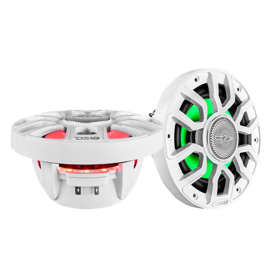 NXL 8" 2-Way Coaxial Marine Speaker with Bullet Tweeter and Digital Led Lights | 175W RMS 4-Ohm