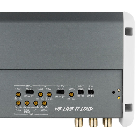 NXL 5-Channel Full-Range Class D IP55 Marine Amplifier | 4 x 150W @ 4-Ohm and 1 x 600W RMS @ 2-Ohm