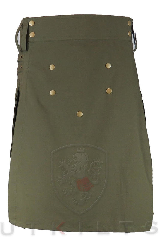 Utility Kilt – GlenTorin, Olive Green Ripstop