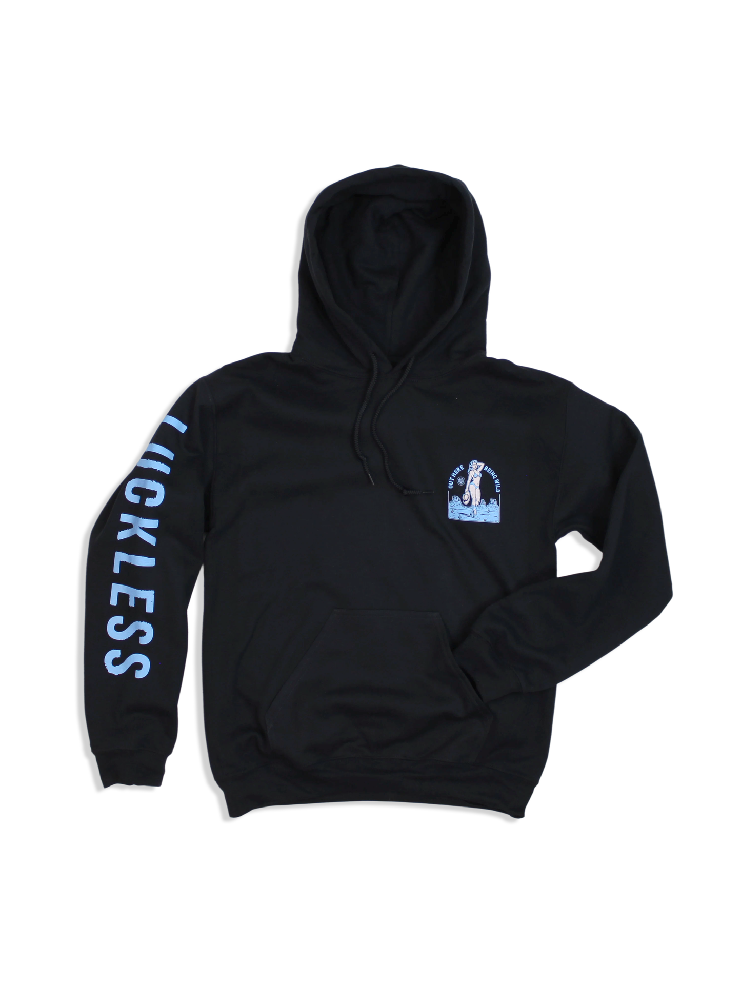 Out Here Being Wild Hoodie Dew Blue