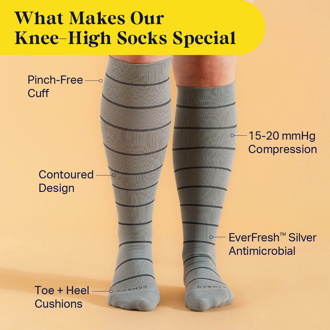 Knee-High Compression Socks – 4 Pack Stripes
