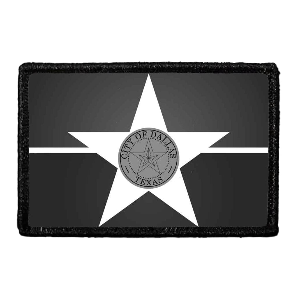 Dallas City Flag - Black and White - Removable Patch