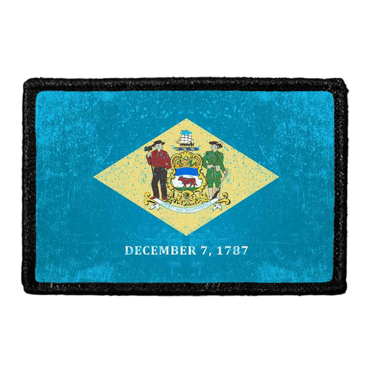 Delaware State Flag - Color - Distressed - Removable Patch