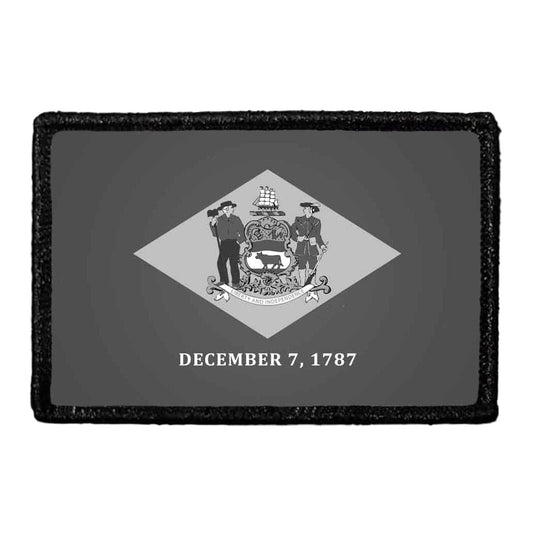 Delaware State Flag - Black and White - Removable Patch