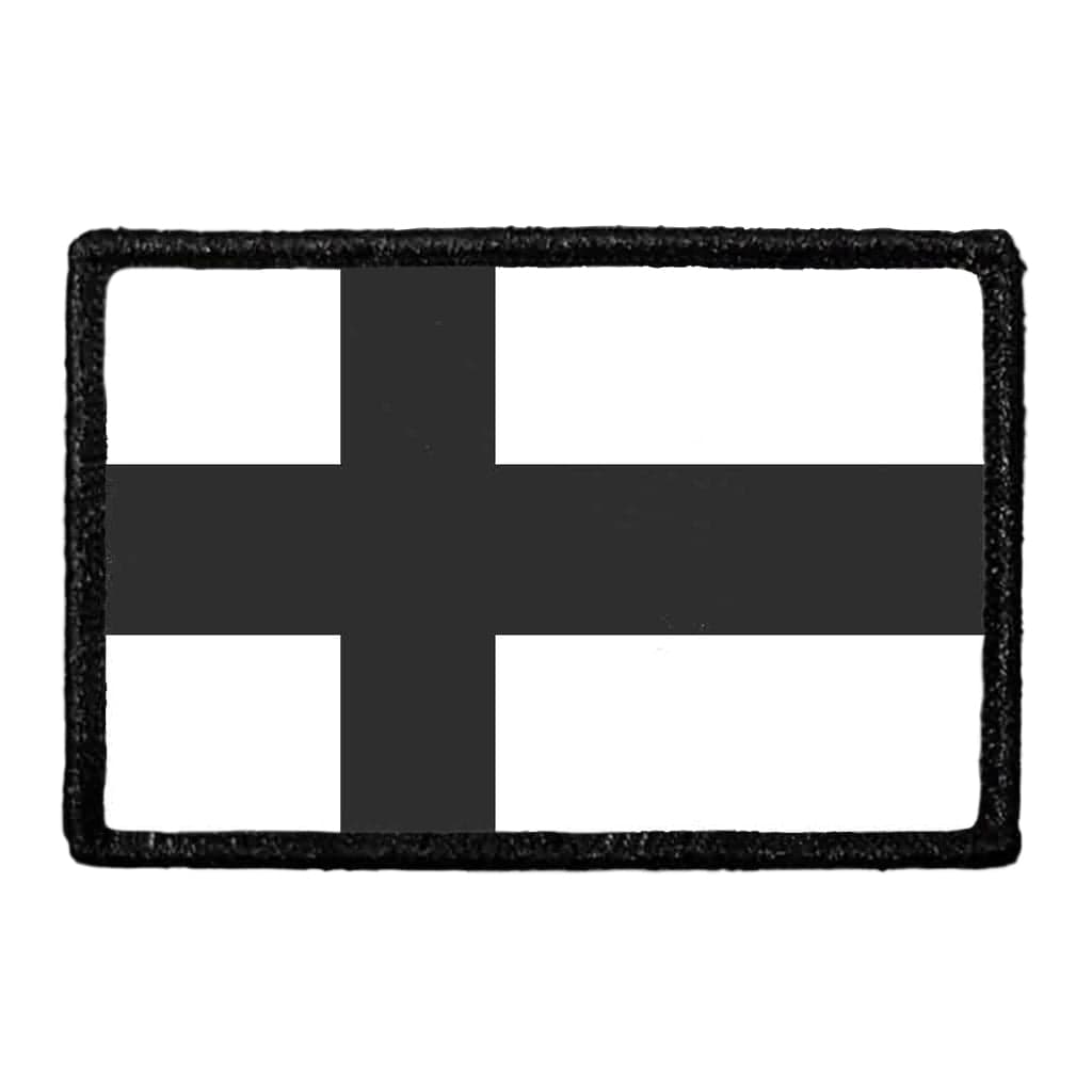 Finland Flag - Black and White - Removable Patch