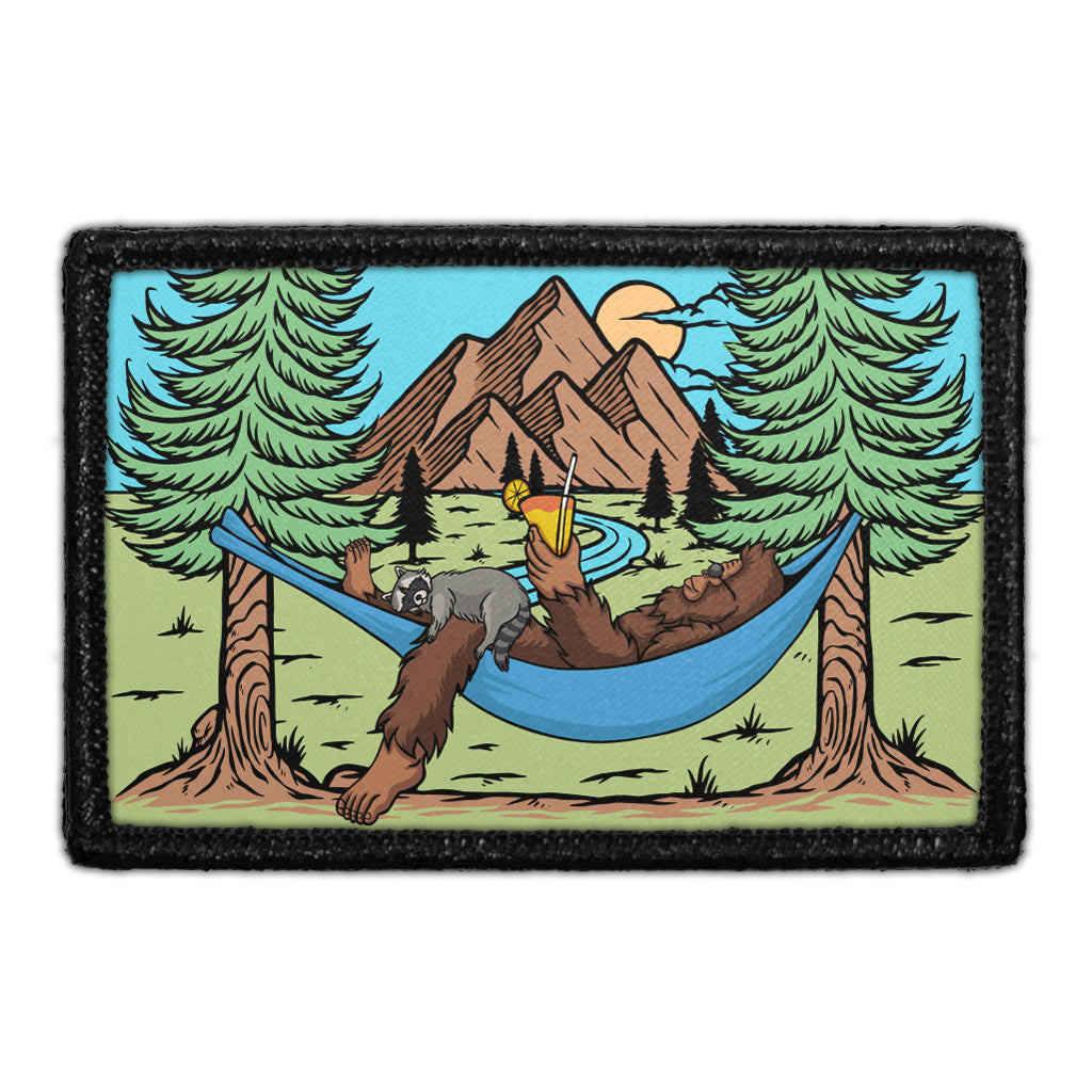 BigFoot - Racoon Cuddling - Removable Patch