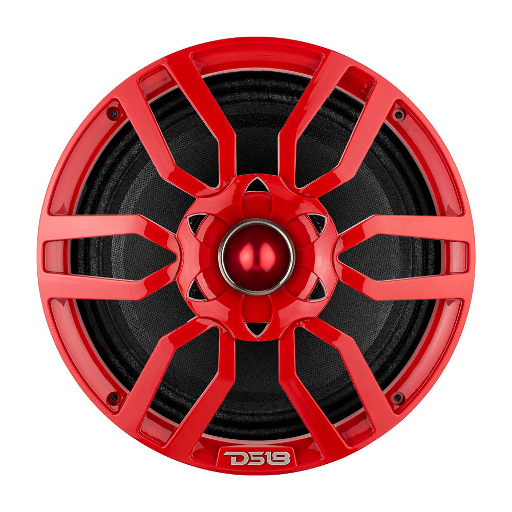 DS18 PRO-GTW10RD 10" Grill with Built-in 1.75" VC Neodymium Bullet Tweeter and RGB Lights 500 Watts Red