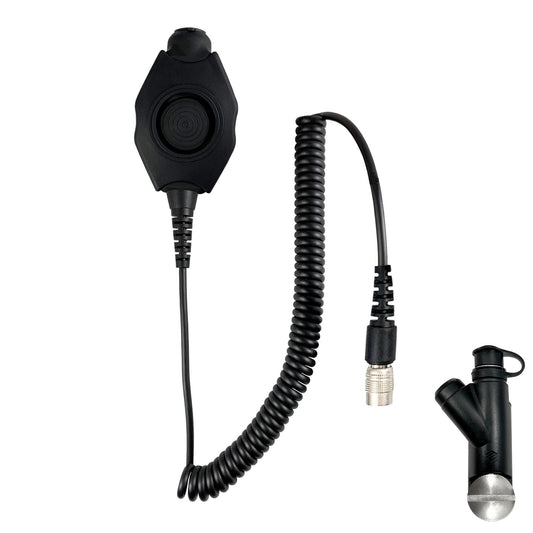 Tactical Mic / Earpiece / Tactical PTT Adapter Kit With Quick Disconnect (Hirose) Connector - Harris: XL-150/P, XG-100/P, XL-185/P/Pi, XL-200/P/Pi, XL-400